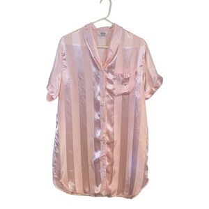 Vintage 90s TJW Mervyns pink stripes nightgown sleepwear pajamas pjs balletcore
